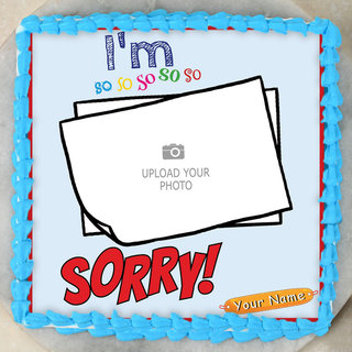 Top View of I Am Sorry Photo Cake 
